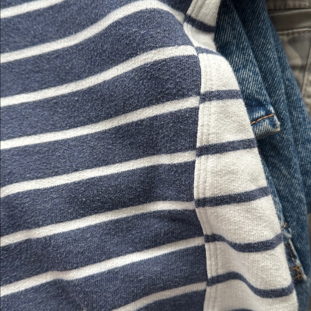 Vineyard Vines Navy and Cream Striped Hoodie. - Picture 7 of 8